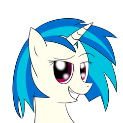 Size: 1024x1024 | Tagged: safe, artist:nuke928, dj pon-3, vinyl scratch, g4, female, smiling, solo