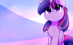 Size: 1920x1200 | Tagged: safe, artist:dshou, twilight sparkle, alicorn, pony, g4, chest fluff, cute, female, mare, simple background, solo, twiabetes, twilight sparkle (alicorn), weapons-grade cute