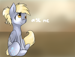 Size: 1024x780 | Tagged: safe, artist:rflzqt, derpy hooves, pegasus, pony, g4, ask, female, mare, sitting, solo