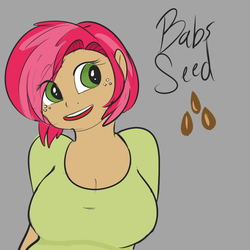 Size: 800x800 | Tagged: safe, artist:mt, babs seed, human, g4, breasts, busty babs seed, female, humanized, solo