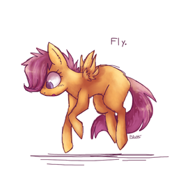 Size: 491x483 | Tagged: safe, artist:maneribbons, scootaloo, g4, female, scootaloo can't fly, small wings, solo