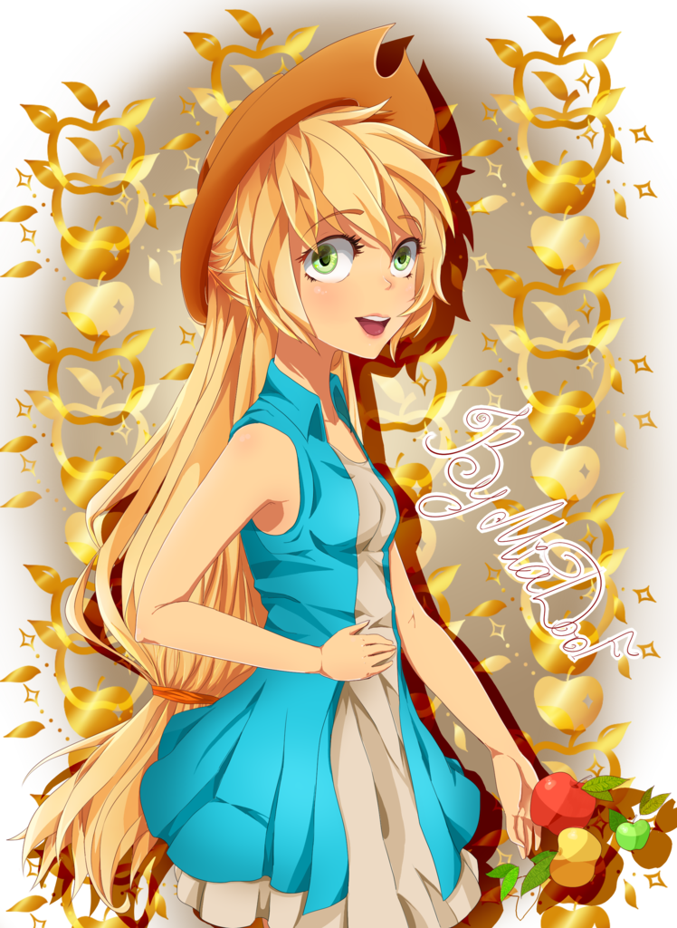 Safe Artist Mia Doof Applejack Human Apple Female