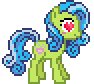 Size: 94x84 | Tagged: safe, artist:botchan-mlp, tealove, earth pony, pony, g4, animated, desktop ponies, female, heart, heart eyes, mare, pixel art, simple background, solo, sprite, transparent background, wingding eyes