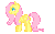 Size: 285x175 | Tagged: safe, artist:dragonshy, fluttershy, g4, animated, crouching, ears back, female, looking at you, pixel art, prone, scared, smiling, solo, sprite