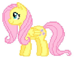 Size: 251x201 | Tagged: safe, artist:dragonshy, fluttershy, g4, :o, animated, female, looking up, pixel art, smiling, solo, sprite