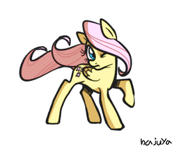 Size: 330x278 | Tagged: safe, artist:hajuya, fluttershy, g4, female, simple background, solo