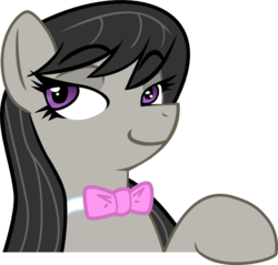 Size: 867x830 | Tagged: safe, artist:haetran, artist:reiduran, octavia melody, earth pony, pony, g4, bedroom eyes, bow, bowtie, female, looking at you, mare, proud, reaction image, simple background, smiling, smirk, solo, transparent background, vector