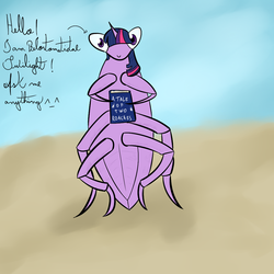 Size: 1000x1000 | Tagged: safe, twilight sparkle, insect, g4, belostomatidae, book, solo, species swap, tumblr
