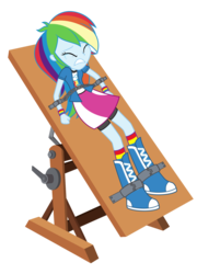 Size: 1264x1756 | Tagged: safe, artist:reitanna-seishin, rainbow dash, fanfic:cupcakes, equestria girls, g4, clothes, crying, female, peril, simple background, solo, transparent background, unsexy bondage