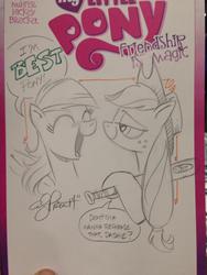 Size: 852x1136 | Tagged: safe, artist:andy price, applejack, rainbow dash, earth pony, pegasus, pony, friendship is magic #13, g4, baseball bat, best pony, female, imminent death, mare, traditional art