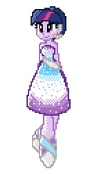 Size: 604x1024 | Tagged: safe, artist:colorpalette-art, twilight sparkle, equestria girls, g4, clothes, crystallized, dress, female, pixel art, solo