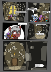 Size: 1024x1424 | Tagged: safe, artist:oakenchi, oc, oc only, pony, comic, dungeon