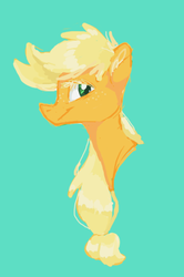 Size: 431x648 | Tagged: safe, artist:deepfriedrainbows, applejack, g4, bust, female, profile, simple background, solo