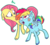 Size: 600x542 | Tagged: safe, artist:deepfriedrainbows, fluttershy, rainbow dash, g4, band-aid, ear fluff, eyes closed, filly, hooves, unshorn fetlocks, younger