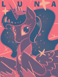Size: 975x1290 | Tagged: dead source, safe, artist:kuang-han, princess luna, alicorn, pony, g4, female, limited palette, solo