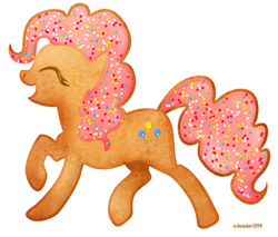 Size: 900x766 | Tagged: safe, artist:scheadar, pinkie pie, cookie pony, g4, cookie, female, gingerbread pony, solo