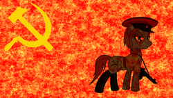 Size: 1920x1080 | Tagged: safe, artist:trunsako9, oc, oc only, oc:veronika, communism, solo, soviet union, wallpaper