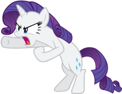 Size: 744x573 | Tagged: safe, artist:cheezedoodle96, rarity, pony, unicorn, dragon quest, g4, .svg available, angry, bipedal, female, mare, simple background, solo, svg, transparent background, vector, yelling