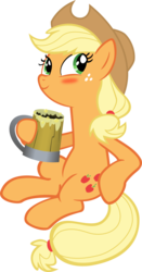 Size: 576x1096 | Tagged: safe, artist:cheezedoodle96, applejack, earth pony, pony, g4, .svg available, blushing, cider, female, freckles, hat, hoof hold, mare, simple background, sitting, solo, svg, transparent background, vector