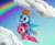 Size: 998x822 | Tagged: safe, artist:odooee, pinkie pie, rainbow dash, g4, female, flying, lesbian, rainbow, ship:pinkiedash, shipping