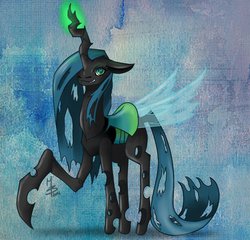 Size: 1024x984 | Tagged: safe, artist:dragoeswild, queen chrysalis, changeling, changeling queen, g4, female, solo