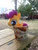 Size: 2448x3264 | Tagged: safe, artist:onlyfactory, scootaloo, pegasus, pony, g4, bootleg, bucket, bucket of chicken, high res, irl, kfc, photo, plushie, scootachicken, solo