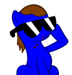 Size: 381x400 | Tagged: safe, artist:scout25, oc, oc only, oc:vecin denis 2, blood, creepy, crying, deal with it, ponified, sunglasses, swag, tears of blood