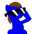 Size: 381x400 | Tagged: safe, artist:scout25, oc, oc only, oc:vecin denis 2, blood, creepy, crying, deal with it, ponified, sunglasses, swag, tears of blood