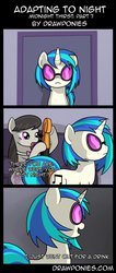 Size: 583x1371 | Tagged: safe, artist:drawponies, artist:terminuslucis, dj pon-3, octavia melody, vinyl scratch, earth pony, pony, undead, unicorn, vampire, vampony, comic:adapting to night, comic:adapting to night: midnight thirst, g4, bad choice of words, cello, comic, couch, creepy, fangs, glasses, implied death, musical instrument, not creepy, the implications are horrible, unfortunate implications