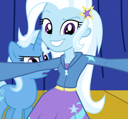 Size: 1560x1463 | Tagged: safe, artist:jeatz-axl, artist:masem, edit, trixie, human, equestria girls, g4, my little pony equestria girls: rainbow rocks, human ponidox, photobomb, photobombing trixie