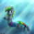 Size: 900x900 | Tagged: safe, artist:versimer, oc, oc only, oc:wheely bopper, merpony, original species, wheelpone, belly button, propeller, smiling, solo, species swap, underwater