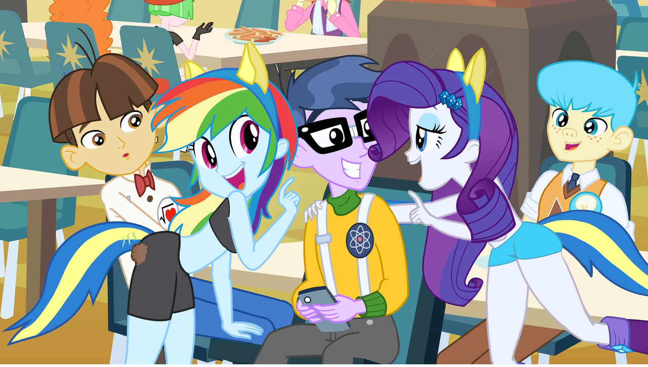 golden hazel, microchips, rainbow dash, rarity, watermelody, wiz kid, <b>eques...</b>