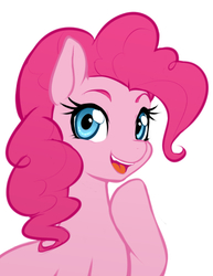 Size: 535x693 | Tagged: safe, artist:scorpdk, pinkie pie, earth pony, pony, g4, female, looking at you, mare, open mouth, simple background, smiling, smiling at you, solo, white background