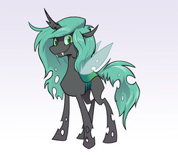 Size: 800x698 | Tagged: safe, artist:goatsocks, oc, oc only, oc:laska, changeling, solo