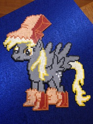 Size: 2448x3264 | Tagged: safe, artist:ginsei, derpy hooves, pegasus, pony, g4, female, high res, mare, paper bag wizard, paper bags, perler beads, pixiv, solo