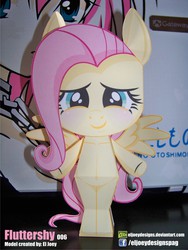 Size: 1476x1968 | Tagged: safe, artist:eljoeydesigns, fluttershy, g4, belly button, blushing, papercraft