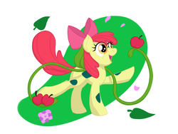 Size: 1024x768 | Tagged: safe, artist:fantasyglow, apple bloom, bulbasaur, g4, crossover, female, pokémon, solo