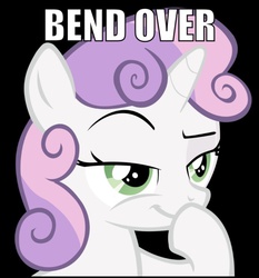 Size: 639x687 | Tagged: safe, sweetie belle, g4, bend over, female, image macro, implied futa, meme