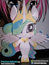 Size: 1351x1801 | Tagged: safe, artist:eljoeydesigns, princess celestia, alicorn, pony, g4, belly button, blushing, crown, papercraft