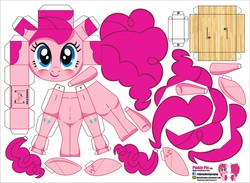 Size: 3255x2380 | Tagged: safe, artist:eljoeydesigns, pinkie pie, g4, belly button, blushing, high res, papercraft