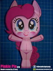 Size: 1425x1900 | Tagged: safe, artist:eljoeydesigns, pinkie pie, g4, belly button, blushing, papercraft