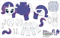 Size: 3304x2104 | Tagged: safe, artist:eljoeydesigns, rarity, g4, belly button, blushing, high res, papercraft