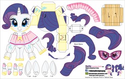 Size: 3304x2104 | Tagged: safe, artist:eljoeydesigns, rarity, g4, blushing, camping outfit, clothes, dress, high res, papercraft, sunglasses