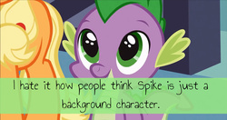 Size: 1280x678 | Tagged: safe, applejack, spike, g4, confession, drama, mlpconfessions, op is a duck, spike drama, spike justice warriors