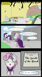 Size: 1061x1920 | Tagged: safe, artist:fantasyglow, rarity, sweetie belle, g4, blood mage sweetie belle, canterlot