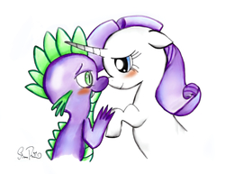 Size: 1016x785 | Tagged: safe, artist:steven77769, rarity, spike, g4, female, male, ship:sparity, shipping, straight