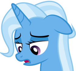 Size: 2138x1992 | Tagged: safe, artist:genericdave, trixie, pony, unicorn, g4, alternate hairstyle, female, mare, sad, simple background, solo, transparent background, vector