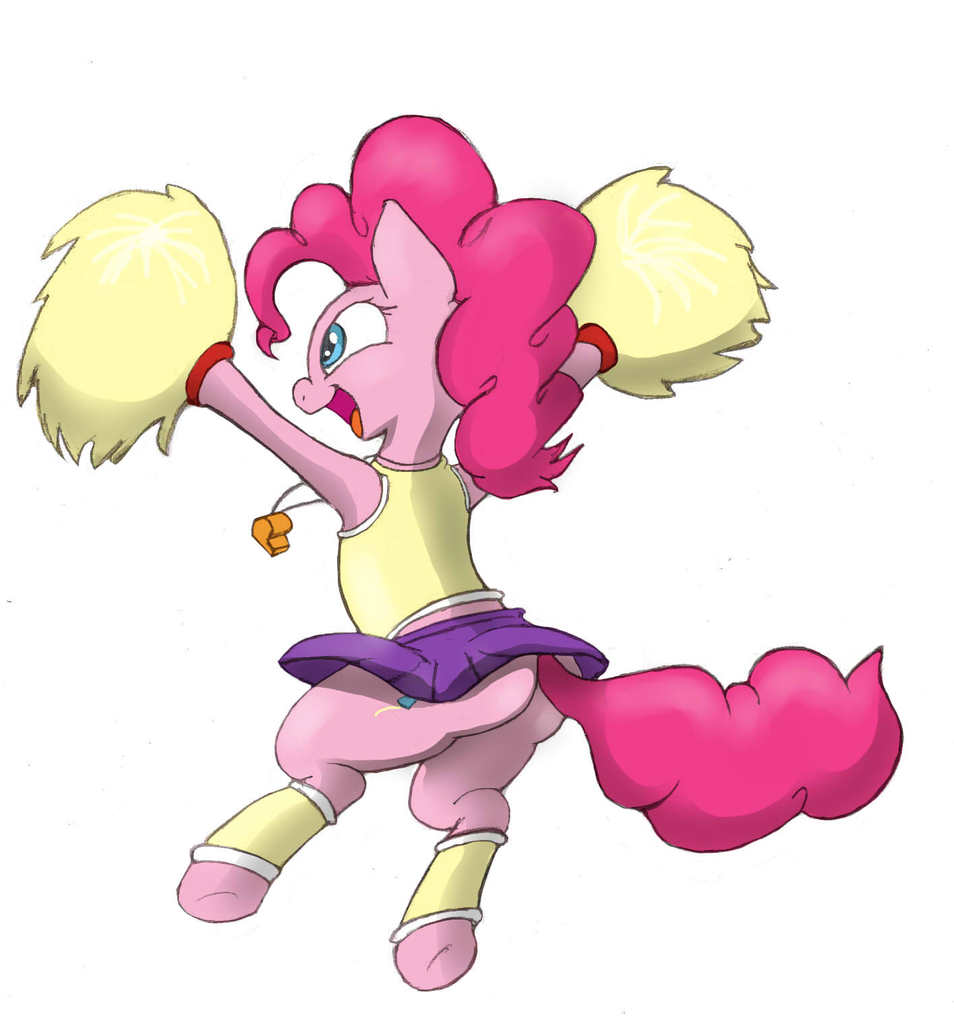 #719055 - safe, artist:i am nude, pinkie pie, cheerleader, cheerleader