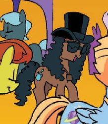 Size: 232x266 | Tagged: safe, idw, official comic, pony, spoiler:comic, spoiler:comicff9, hat, ponified, slash, sunglasses, top hat, unnamed character, unnamed pony