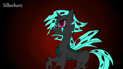 Size: 1920x1080 | Tagged: safe, artist:silberherz, oc, oc only, changeling, changeling oc, solo